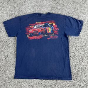 Jeff Gordon NASCAR Shirt Mens Large Blue Du Pont Winners Circle Racing 2000s
